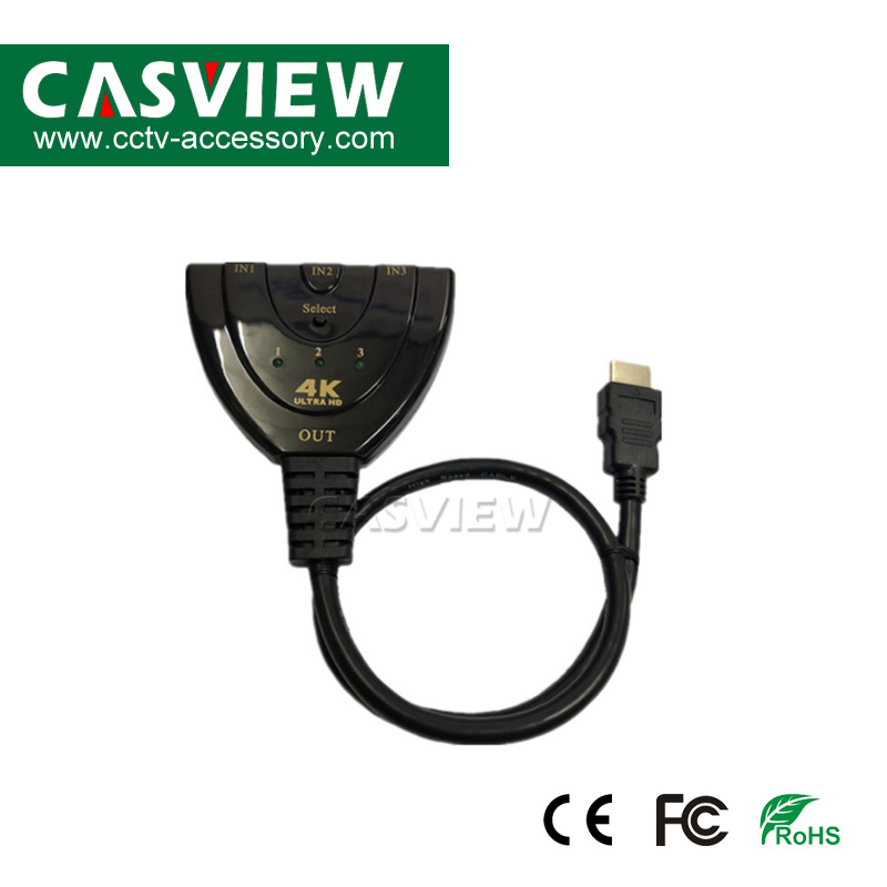 HDMI-коммутатор 3x1 4K, черный