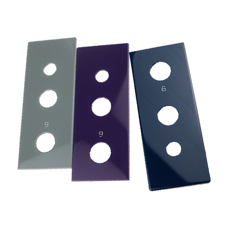 Multi-Color Silk-Screen Printing Glass with Circular/Flat Holes for Electrical Panel