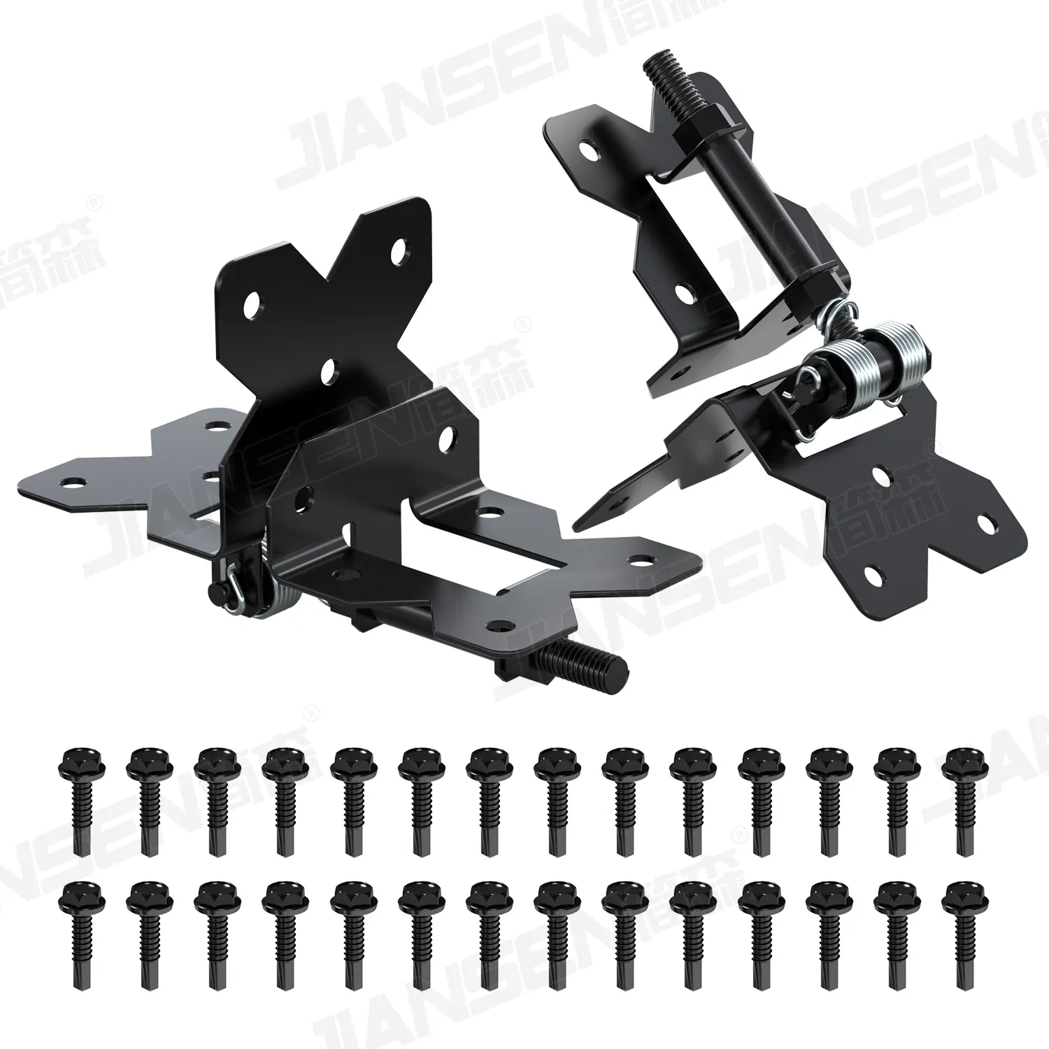 Heavy Duty PVC Vinyl Wood Fence Gate Hinges Iron Self-Closing Gate Latch Adjuster PVC Fence Gate Hinge for Wooden Vinyl PVC Fences Hinges