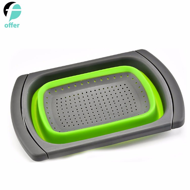 Collapsible Colander Silicone Kitchen Strainer Set Perfect for Draining Pasta, Vegetable and Fruit