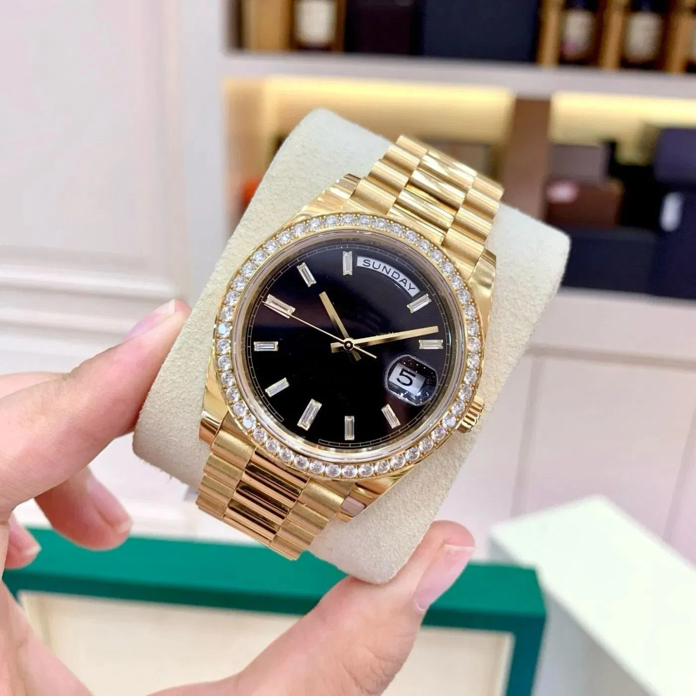 Vs Factory Wholesale 3A-5A Super Clone 3255 Swiss Movement Ddydate Moissanite Luxury Watch