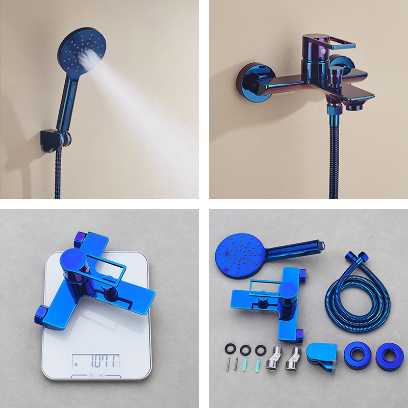 Wall Mounted Traditional Simple 3 Mode Shower Faucet Bath Mixer with Diverter Tap