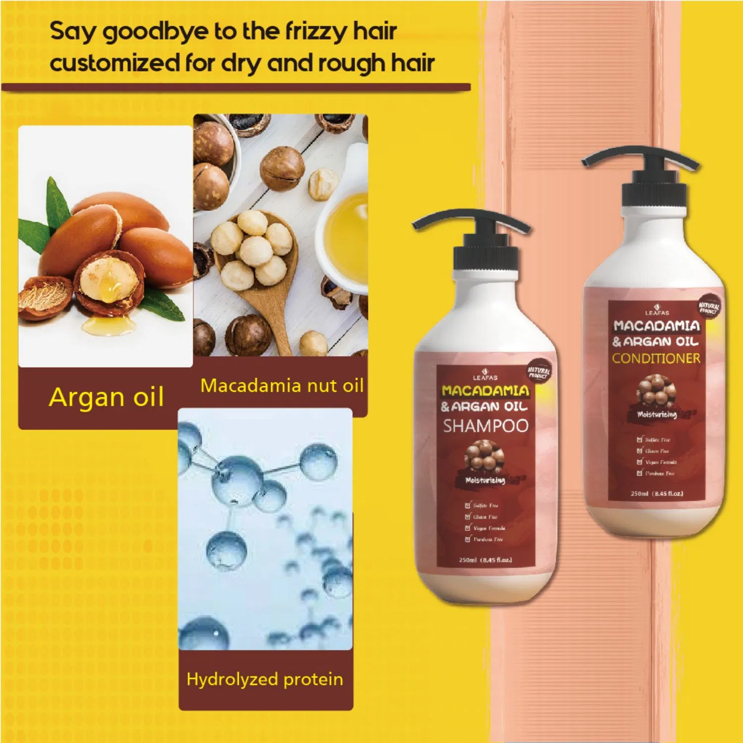 High Quality OEM Nutrition Care Hair Treatment Macadamia & Argan Oil Conditioner