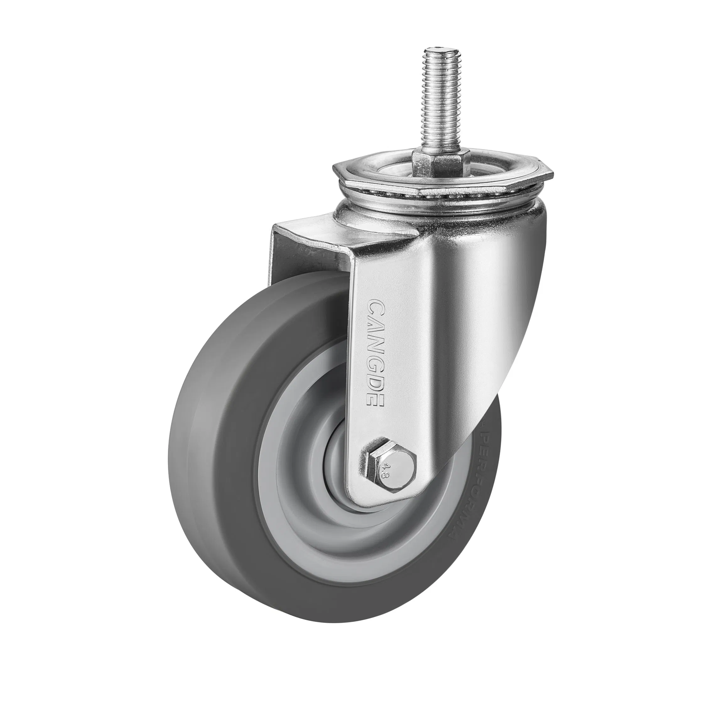 Solve Noise Problems with Our Soft Grey TPR Rubber Casters, 2.5" to 5" for Smooth Mobility