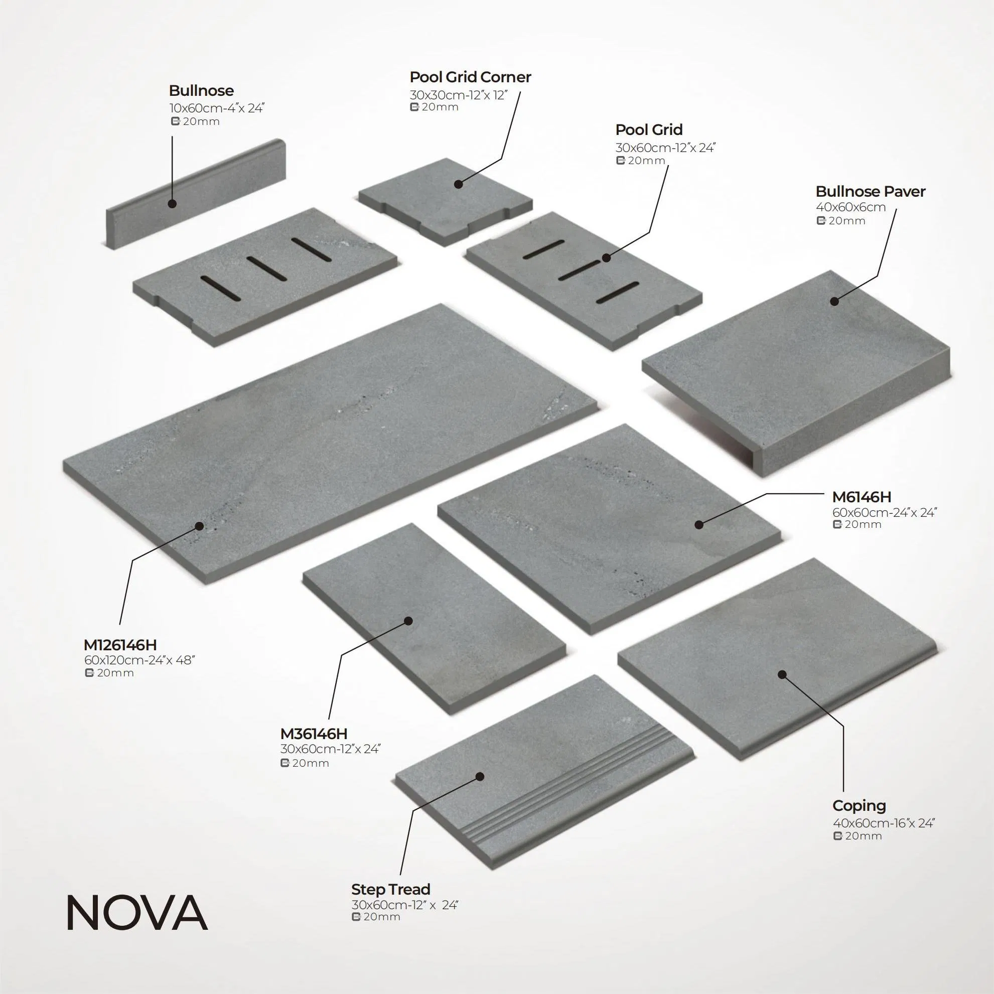 600X600 Full Body 2cm Thick Non-Slip R11 Surface Exterior Porcelain Tiles Outdoor Wear Resistant Garden Patio Pavers Floor Tile