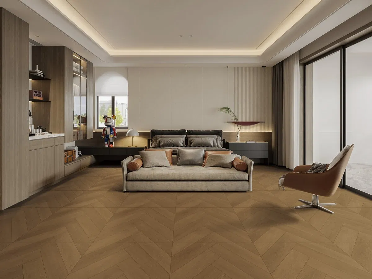 Керамическая плитка под дерево 800x800 мм, коричневая, антискользящая