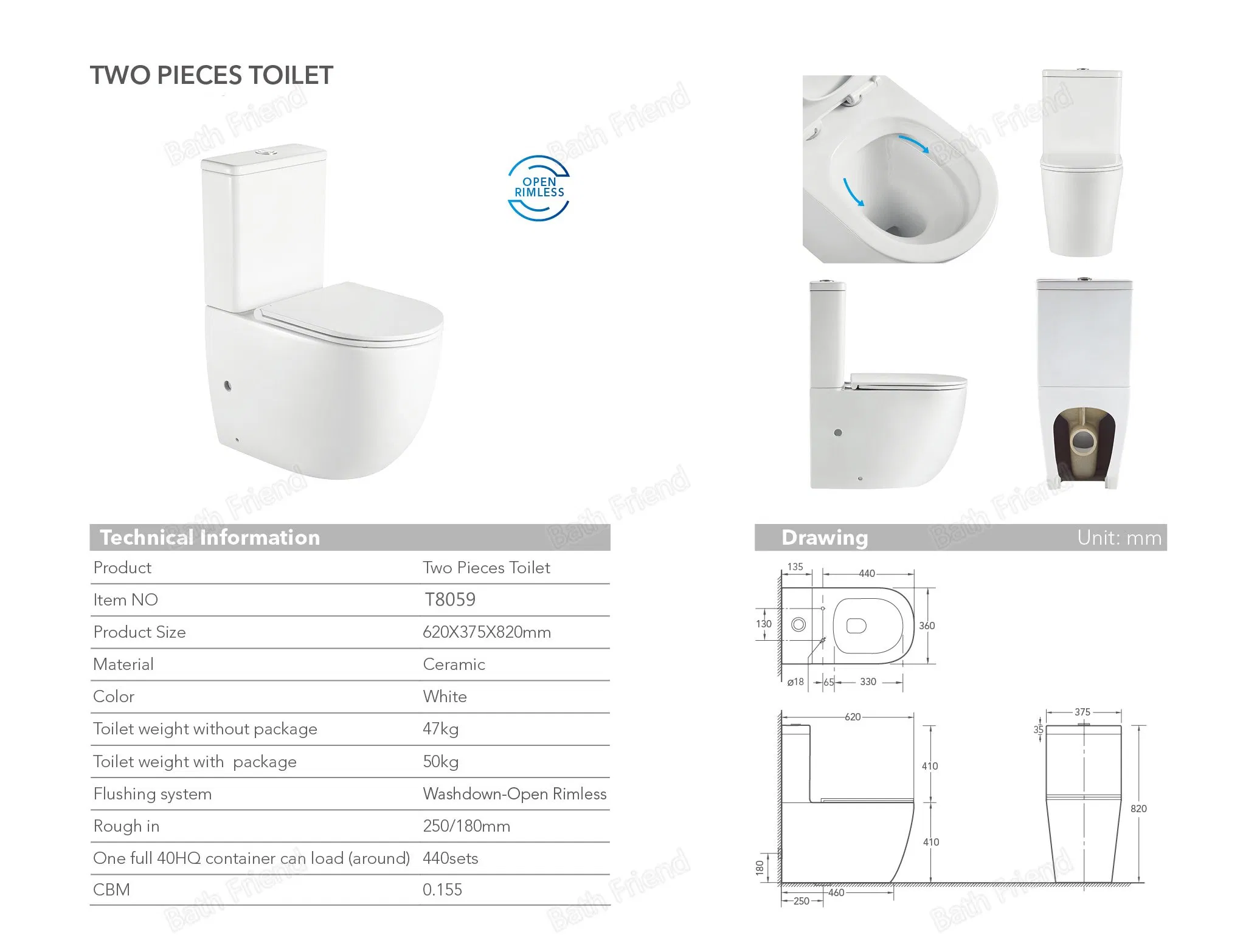 High Quality Europe Market Bidets Round Shape Modern Design Ceramic Wall Hung Toilet Bidet