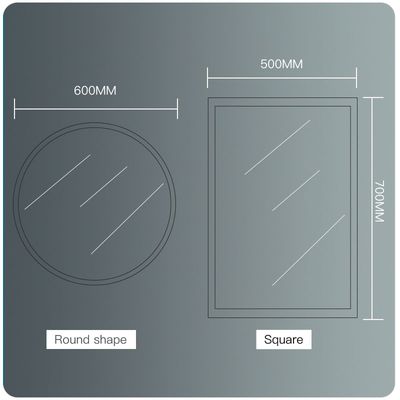 Modern Fogless Round Wall Mirror with LED Light Feature