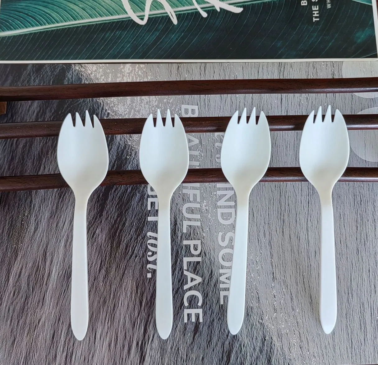 Wholesale Comostable Tableware Biodegradable Eco Friendly Cornstarch Cpla Spork Fork Spoon