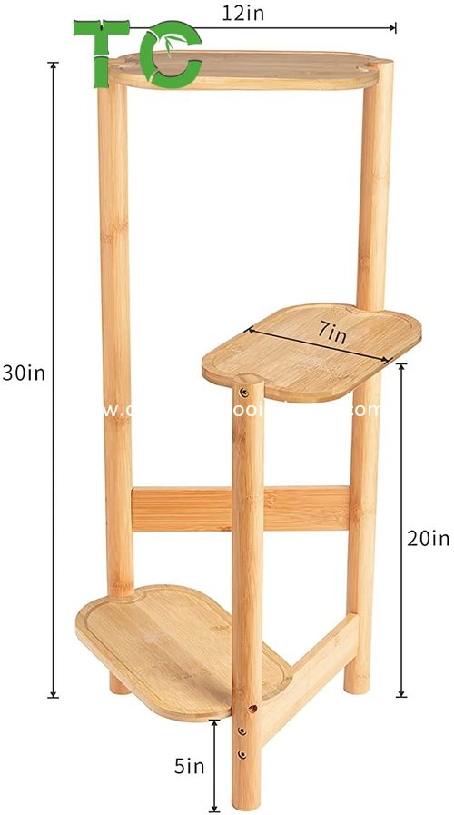 Wholesale 3-Tier Bamboo Plant Stands Indoor, Plant Stand Holder, Corner Plant Shelf, Plant Display Rack