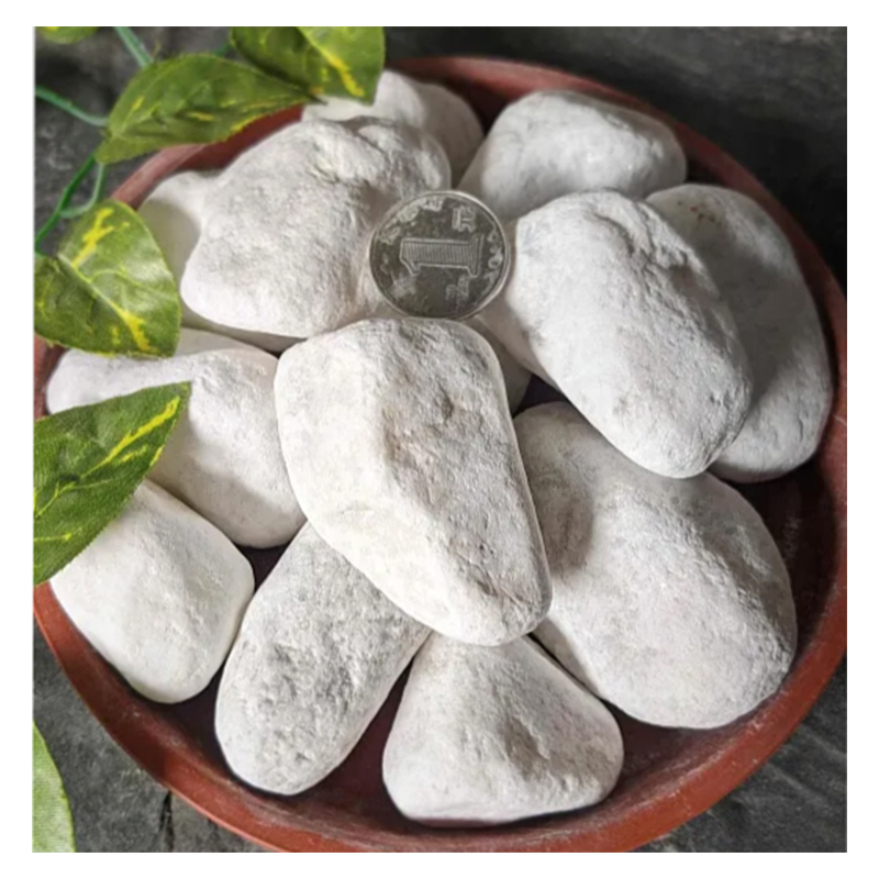 Egg Snow White Pebble Crystal White Marble Pebbles Natural Stone Round Shape for Interior and Exterior Landscaping