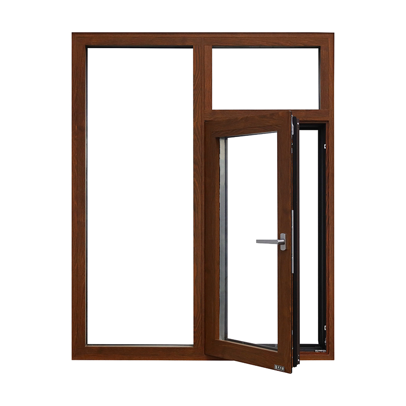 High-End Wooden Color Aluminum Casement Window for Upscale Villa Designs