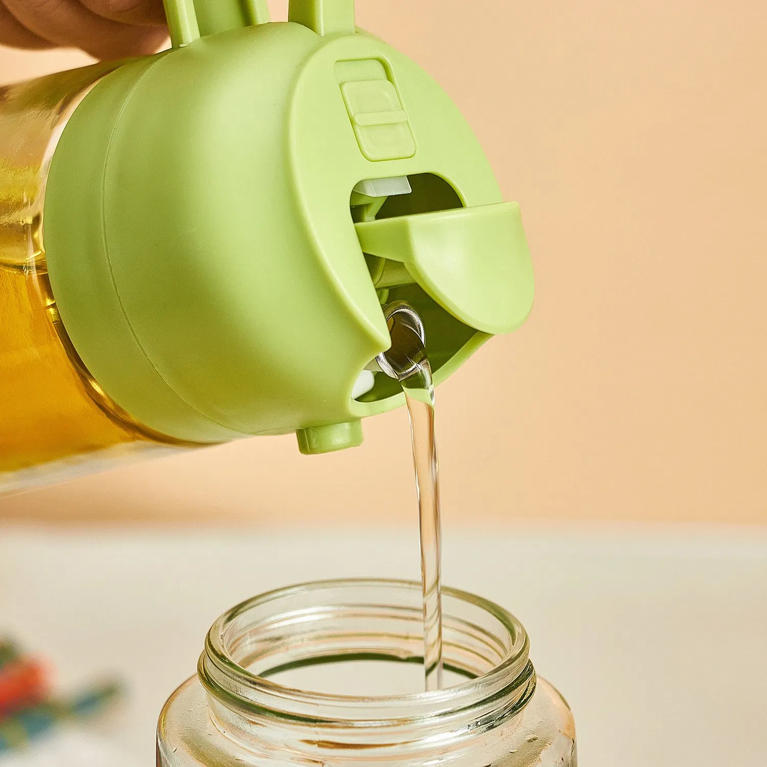 Simple Appearance Dual-Mode Glass Oil Kettle for Kitchen