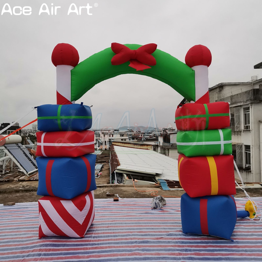 Custom Inflatable Gift Bag Arch Christmas Party Entrance Decor