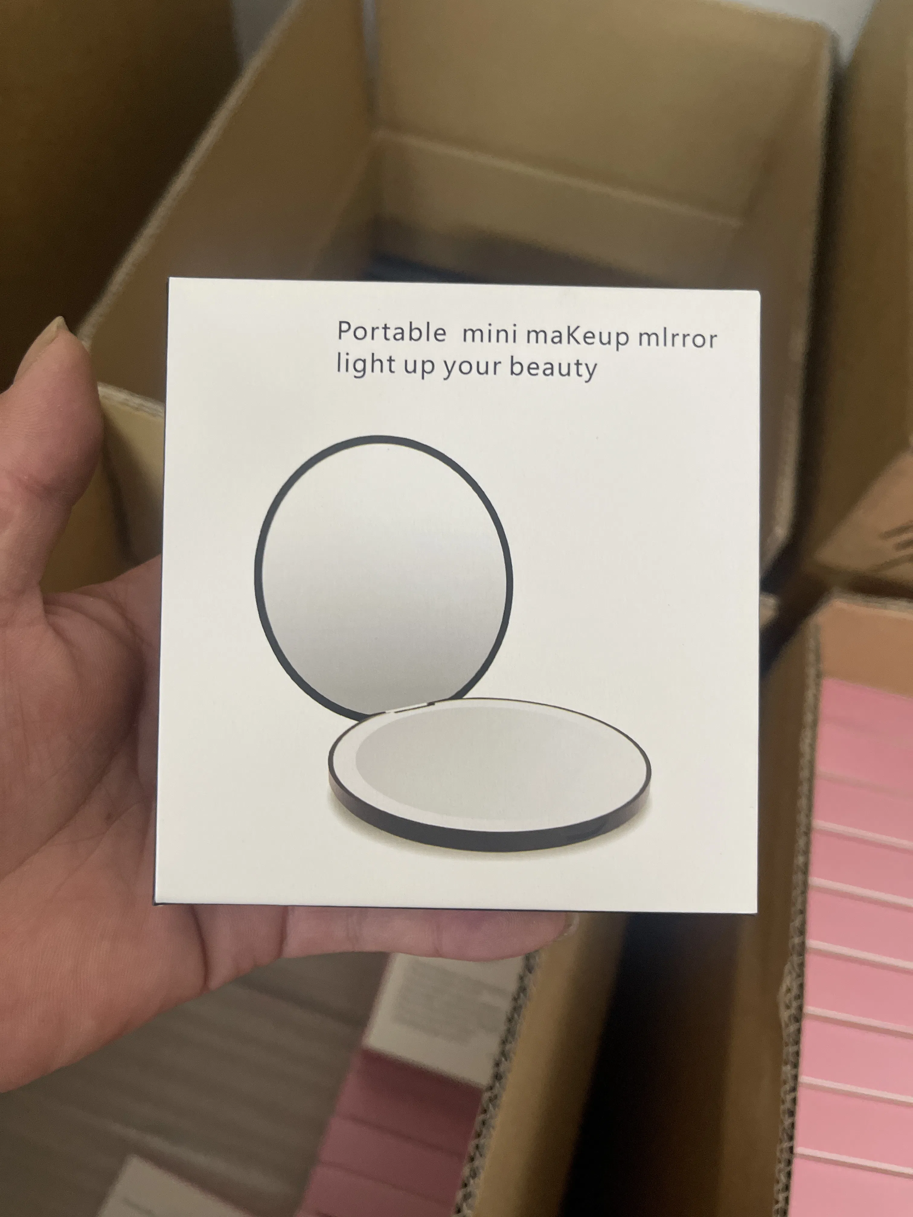 Cosmetics Foldable Portable Travel Mini LED Makeup Pocket Mirror Compact Mirror