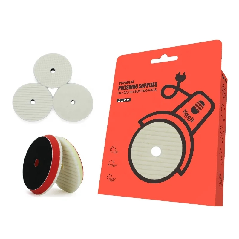 Buffing King 6inch Wool Cutting Pad Short Hair Wool Buffing and Polishing Pad for Heavy Cut Car Care