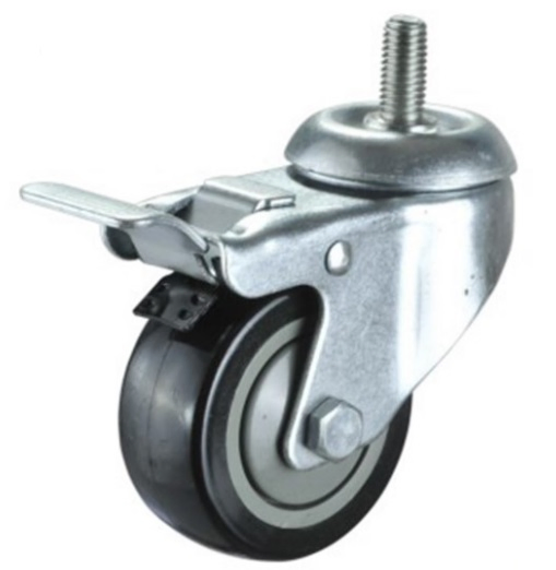 China OEM Factory 125mm Industrial Castor Thread Stem Caster TPR Wheels with Bolt