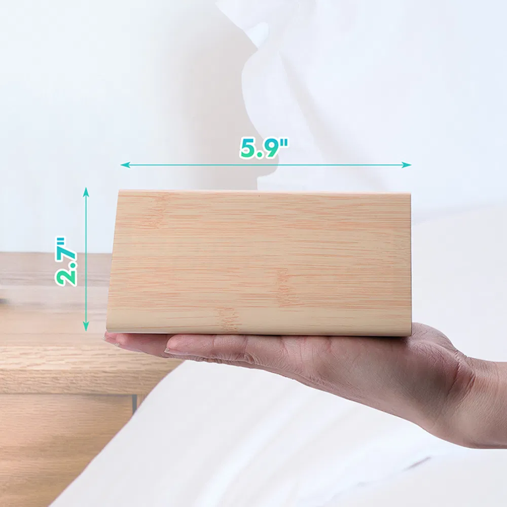 Humidity LED Calendar Alarm Clock Wood Decorative Table Triangle Clock