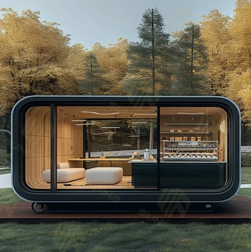 High Quality 20FT 40FT Apple Cabin Single Deluxe Apartment House Prefabricated Container House Modern Portable Space Capsule Apple Cabin with Kitchen