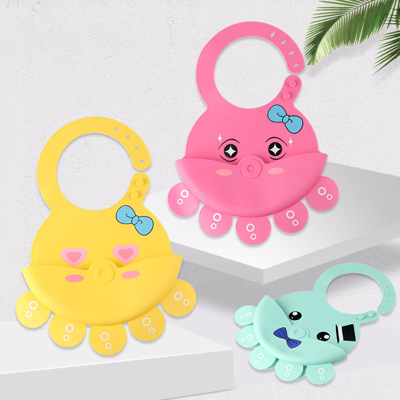 Factory Custom Lovely Printing Bib Silicone Baby Feeding