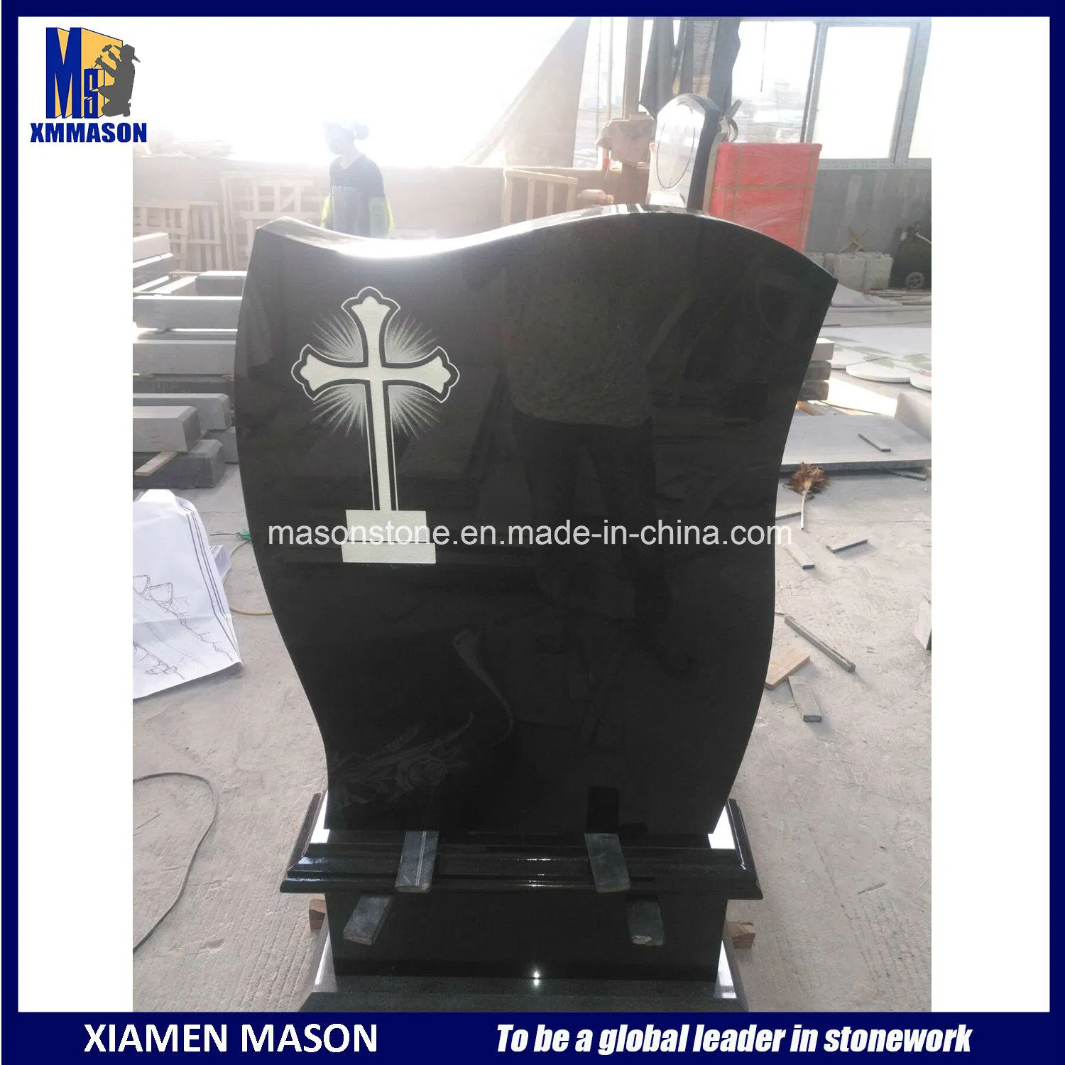 European Tombstones with Nice Carving Headstones Granite Monument