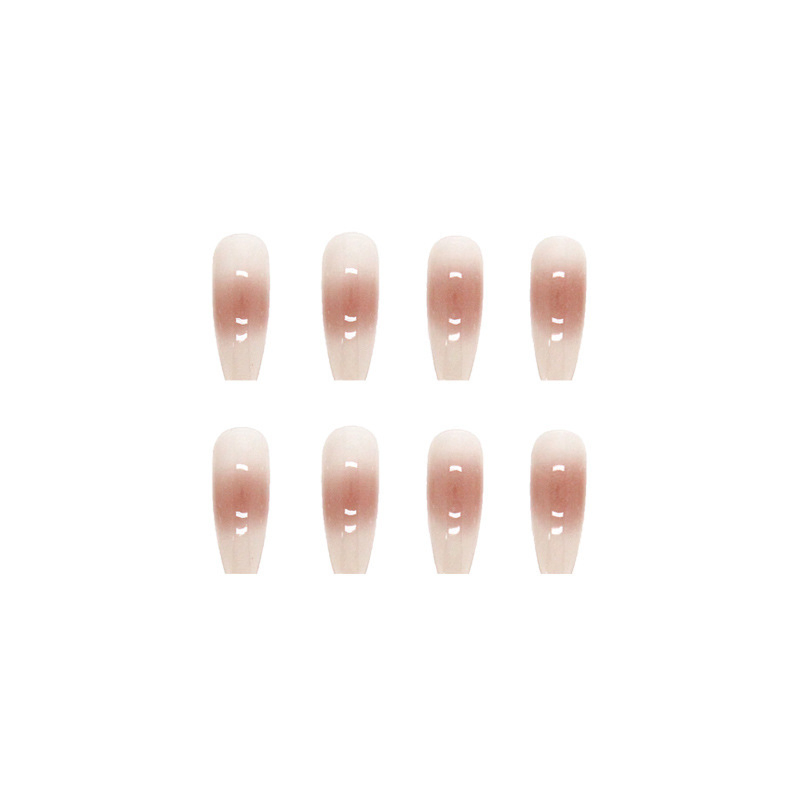 Gradient Nude Color Wearable Manicure Sheet Clean and White Minimalist Pure Desire Fake Nail