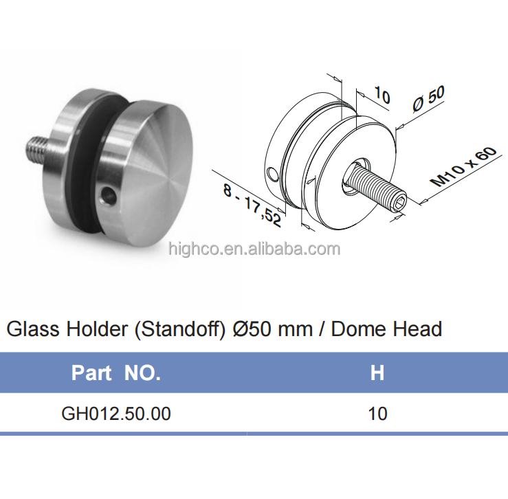 Stainless Steel Frameless Glass Railing System Glass Holder Standoff