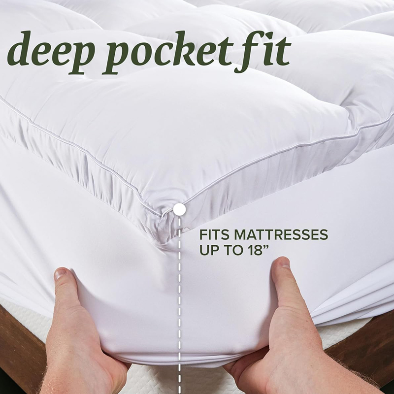Bamboo Viscose Mattress Protector Fitted Mattress Topper for Bed Quilted Pillow Top