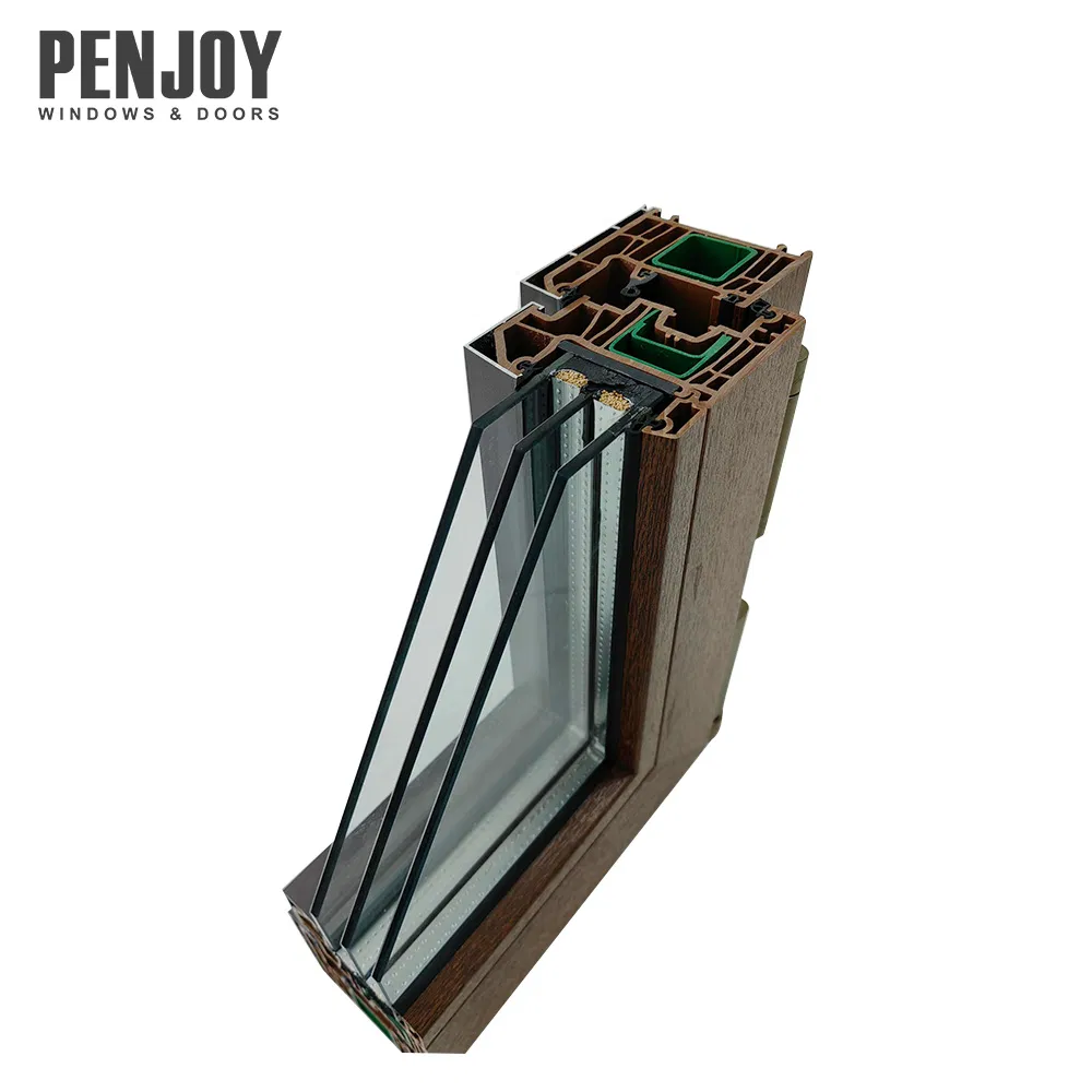 Triple Glazed UPVC Window Grey Plastic Window UPVC Tilt and Turn Windows