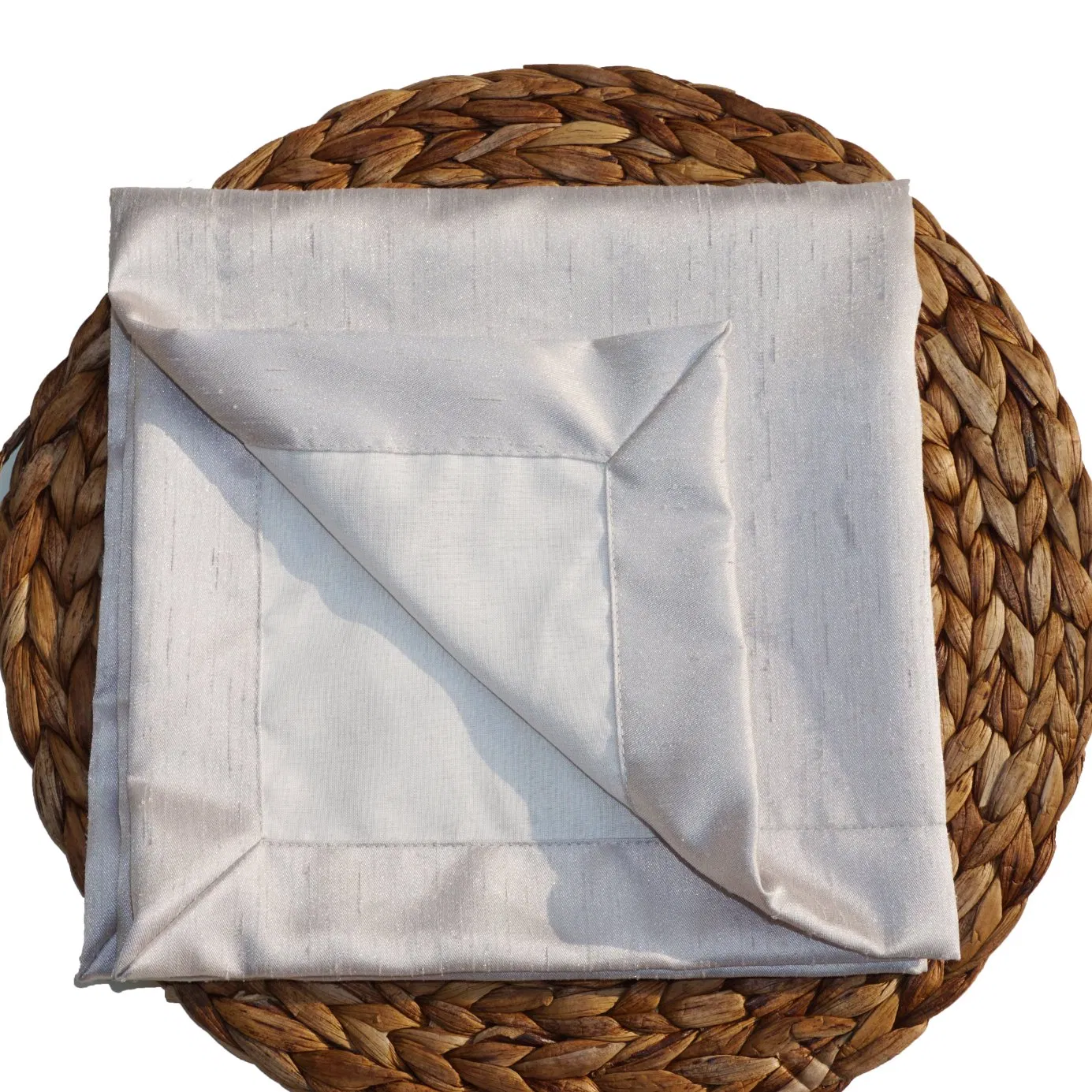 Platinum Luxurious Slub Satin Fabric Collection for Table Lined Napkins