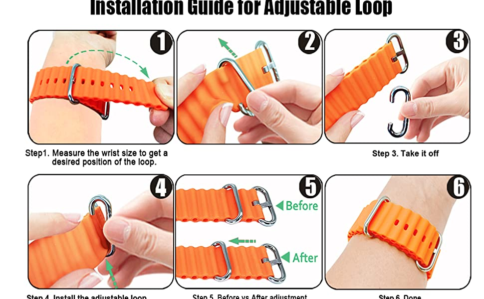 Apple Watch Band 49 45 44 42 41 40 38mm Adjustable Silicone Sport Loop Ocean Strap Men Women for iWatch Bands Series Ultra 8 7 6 5 4 3 2 1 Se