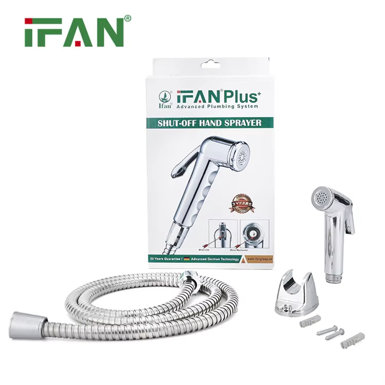 Ifan Factory OEM ABS Plastic Body Chrome Bathroom Toilet Faucet for Woman Portable Bidet Sprayer Toilet Bidet Shattaf Set