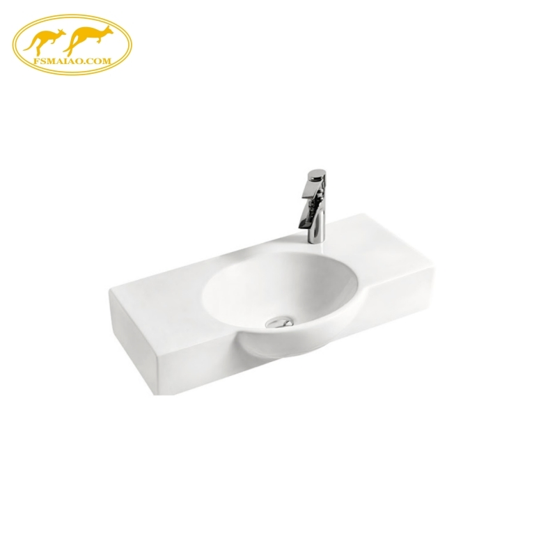 Sanitary Wares High-Temperature Firing Irregular Design Porcelain Wall-Hung Basin