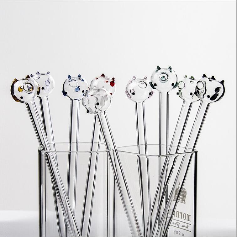 Hot-Sale Crystal Straw High Borosilicate Gemstone Reusable Glass Straw