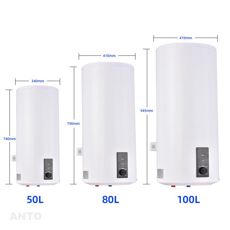 Anto China Kenya 30 50 80 100 Liter Large Tank OEM Round Wall Mounted High Quality Electric Storage Hot Water Heater
