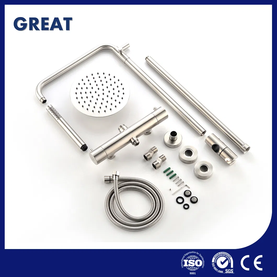 Great Wall Mounted Bath Tub and Shower Faucet Wholesale Shower Column System China GLS4926 Wall Mounted Shower Column Brushed Gold Shower Panel Column Supplier