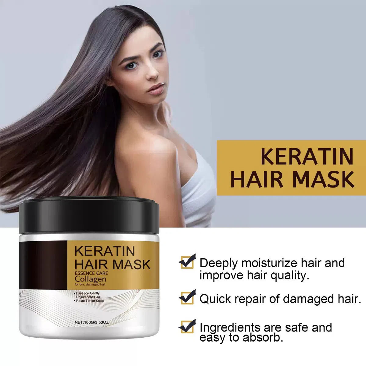 Best Sale Natural Keratin Repairing Protein Argan Oil Hair Mask Keratin Repairing Protein Hair Mask