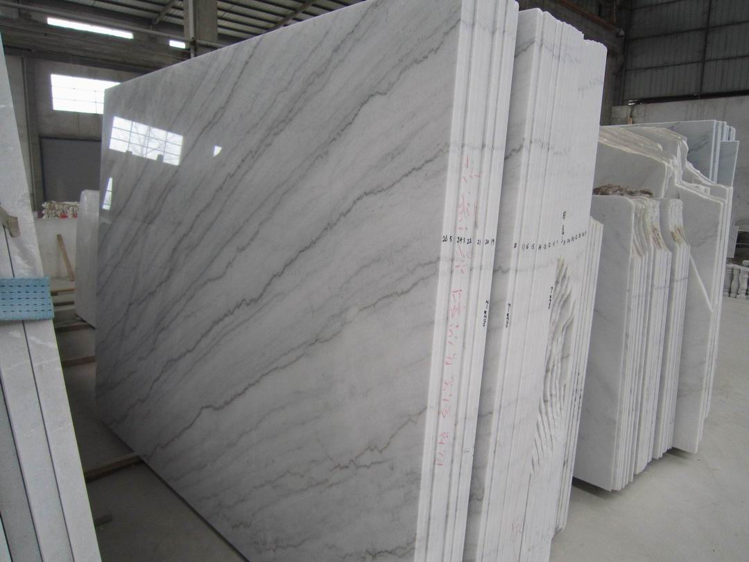 Natural White Marble with Grey Veins Cheap Guangxi White Marble Floor Tiles