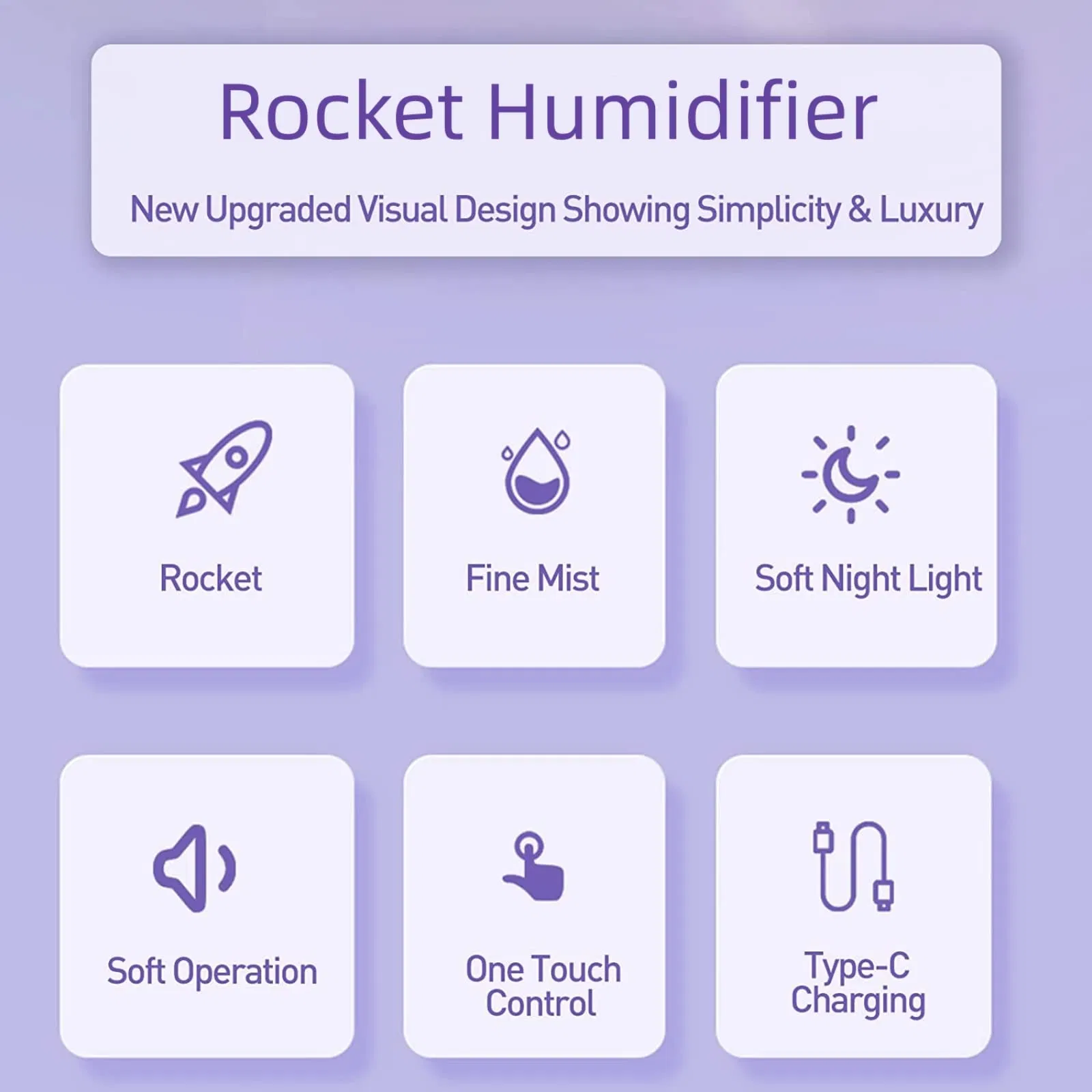 ODM New Design Cute USB Mini for Bedroom Desk Rocket Humidifier