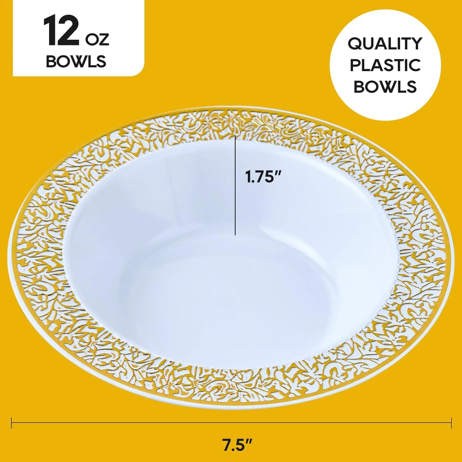 Premium Heavy Duty Lace Trim Soup Bowls for Parties