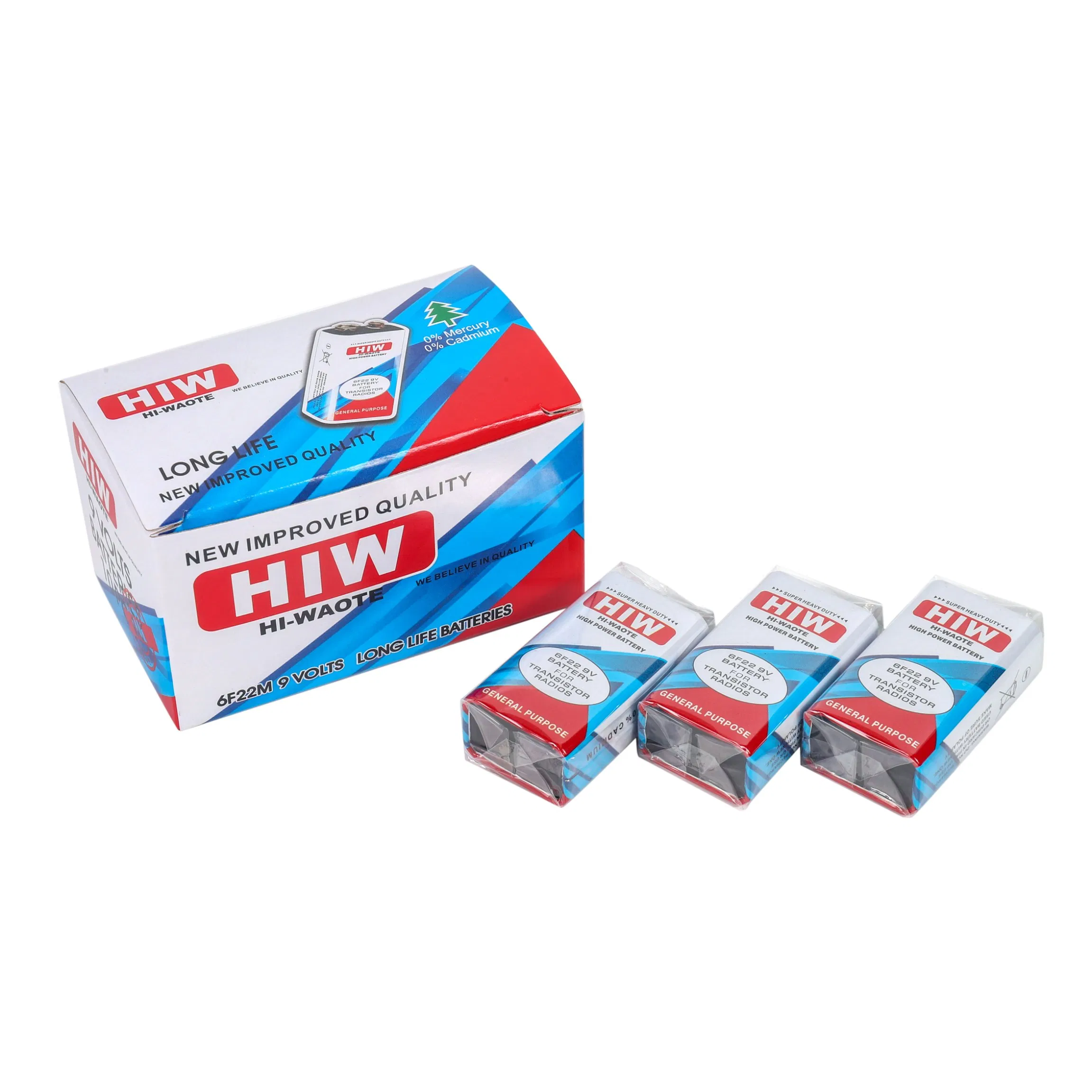 Батарейка 9V цинковая угольная Hiw