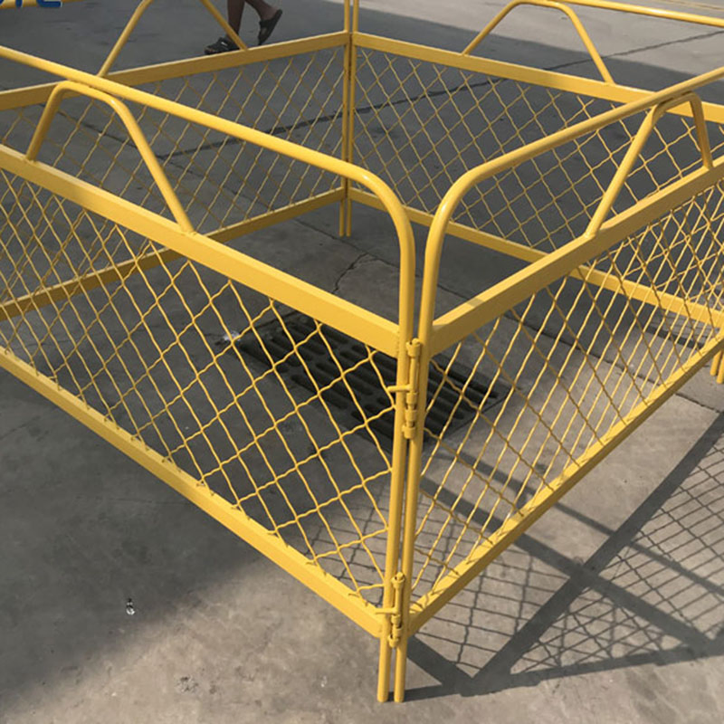 Professional Custom Yellow 1.4 M Steel Manhole Guard Rail for Temporary Barrier