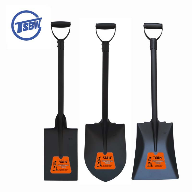 South Africa Square Mouth One Piece Steel Garden Farm Construction Hand Tool Mining Shovel with Riveted Handle