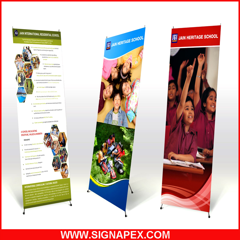 Retractable Wide Base Aluminum Display Roll up Banner Stand for Advertisement with Clips