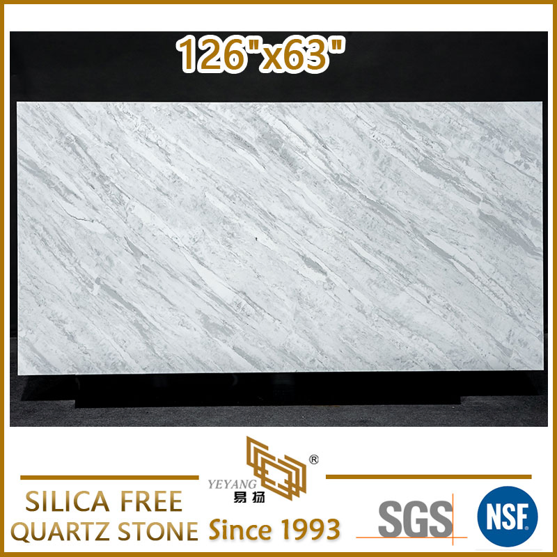 Premium Solid Non-Silica Quartz Stone Blue Silica Free Quartz Slabs