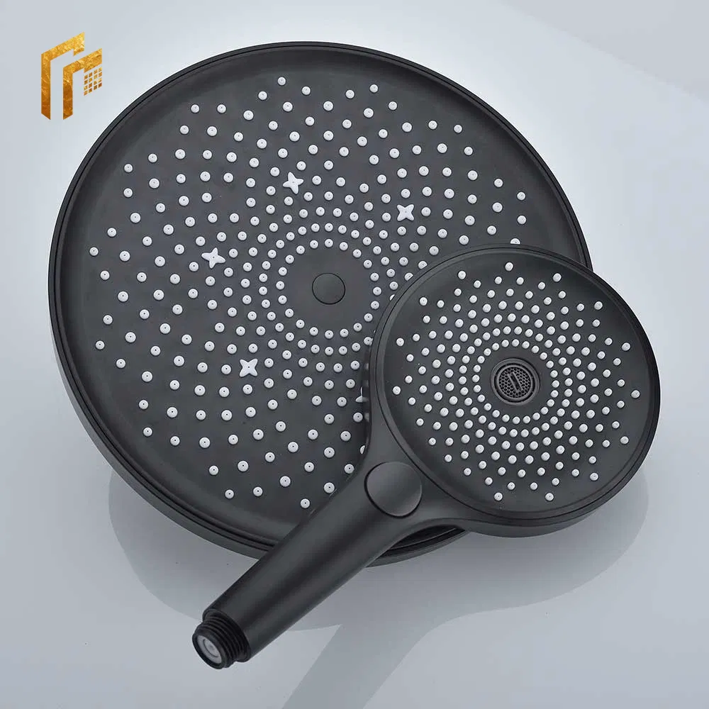 Universal Hot and Cold Water Matte Black Water Saving Rainwater Rain Bath Shower Head for Sale