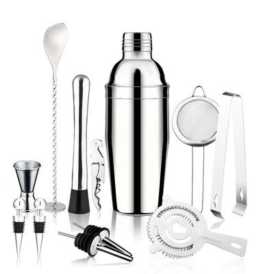 Complete Bartending Tool Set Stainless Steel Cocktail Shaker Mixology Equipment Kit