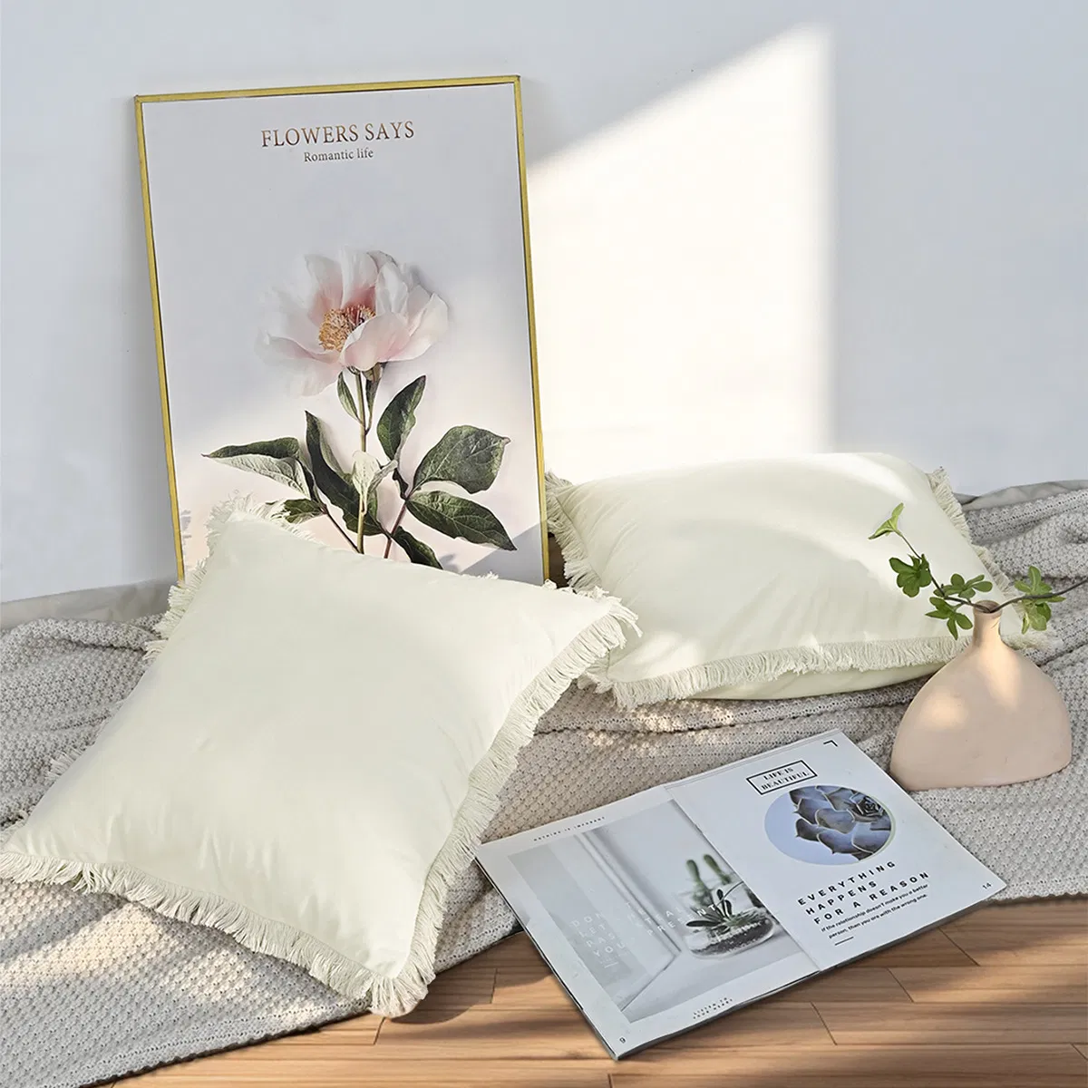 Wholesale Cushions Customized Fringe Tassels Throw Pillow Case