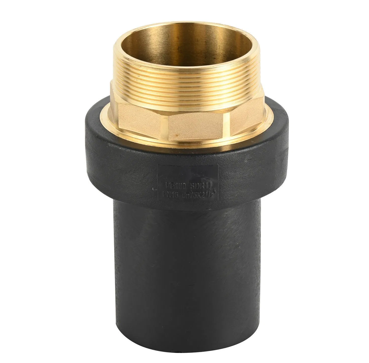Male PE-Brass Adapter Transition for HDPE Water Supply Pipes