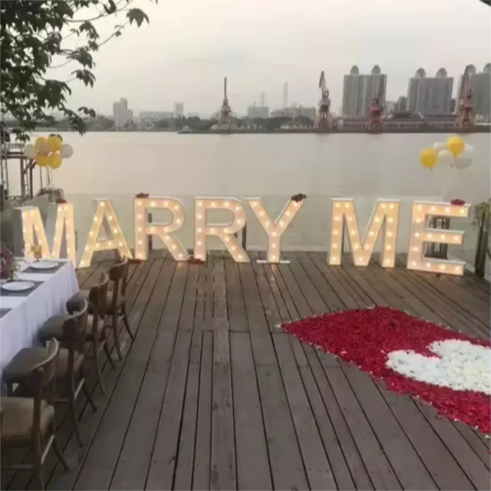 22cm Alphabet Marquee Letter Light Happy Birthday Baby Marry Me I Love You LED Light up Letter for Party Wedding Decoration